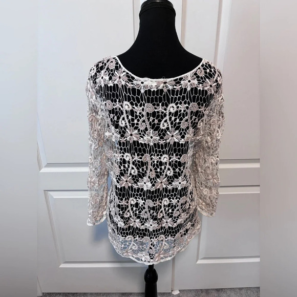 ADIVA  | Dainty Cream Crocheted Top | Size M (Approx) - Picture 6 of 7